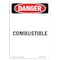Signmission OSHA Danger Sign, 10" Height, Rigid Plastic, Combustible, Portrait, V-2343 OS-DS-P-710-V-2343 - alternate 1